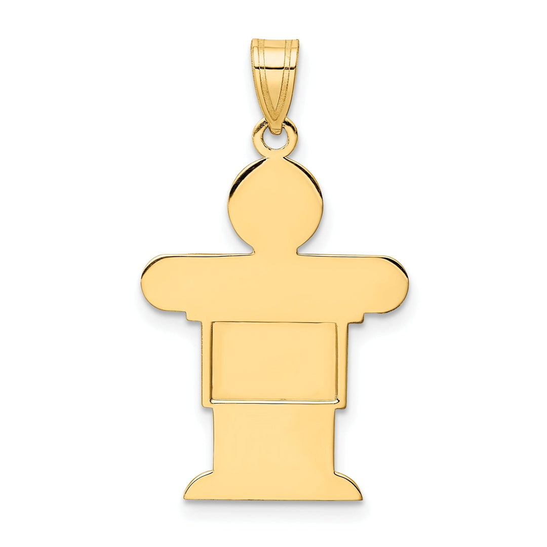 14k Yellow Gold Satin Solid Hugs Boy Charm