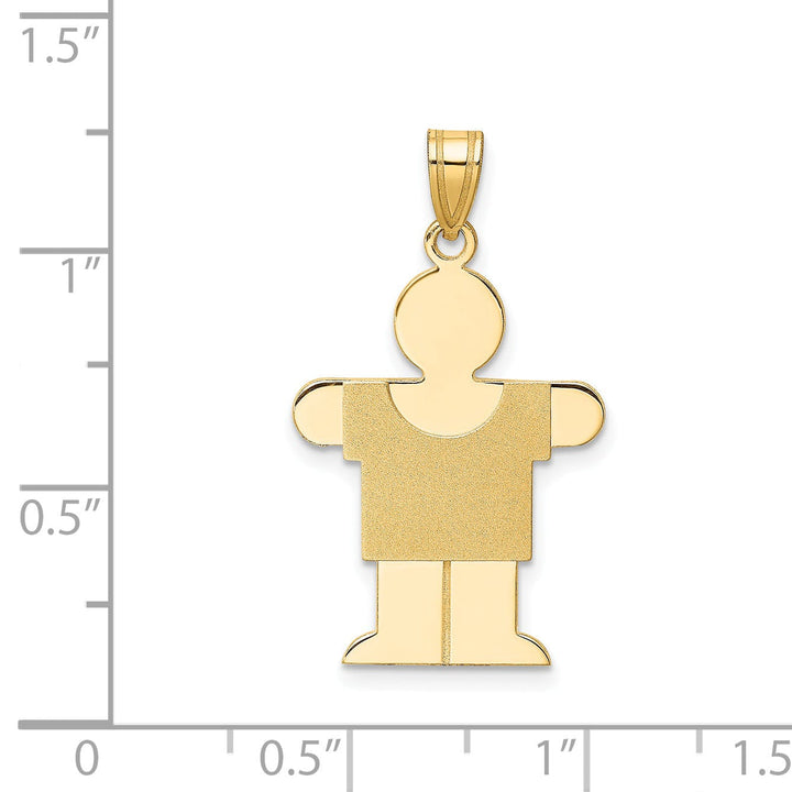 14k Yellow Gold Satin Solid Hugs Boy Charm