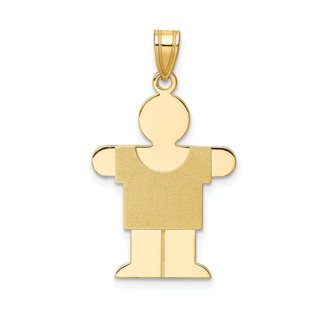 14k Yellow Gold Satin Solid Hugs Boy Charm