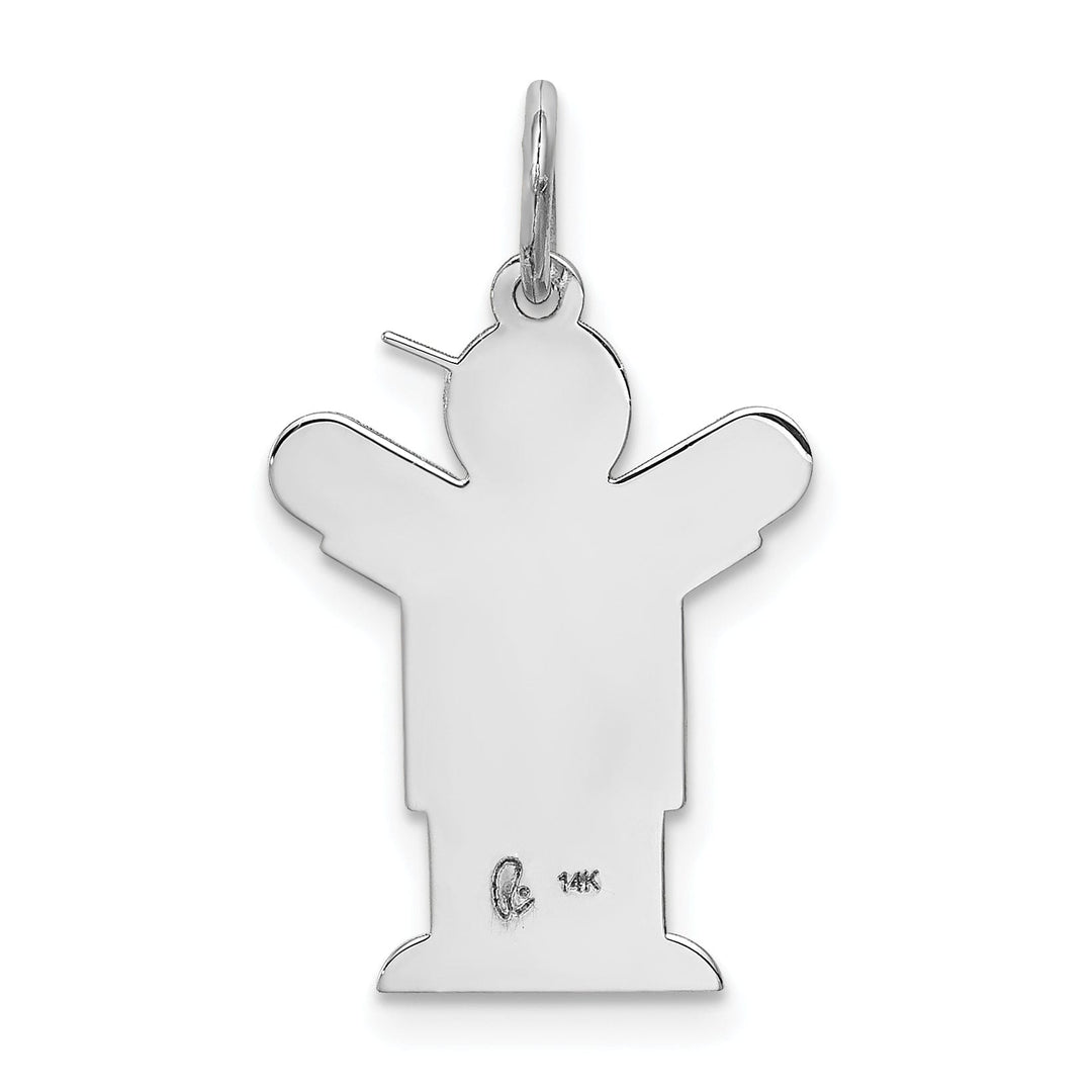 14k White Gold Heart Boy With Hat Love Charm