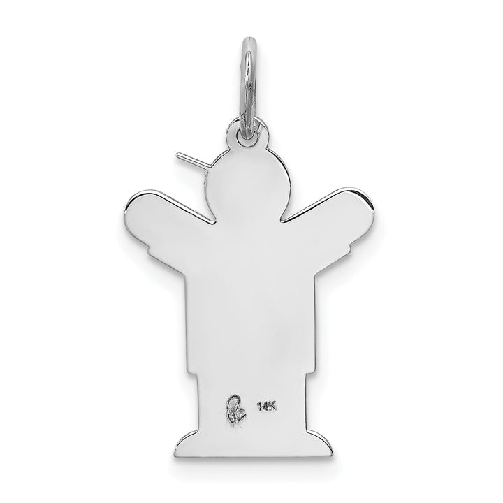 14k White Gold Heart Boy With Hat Love Charm