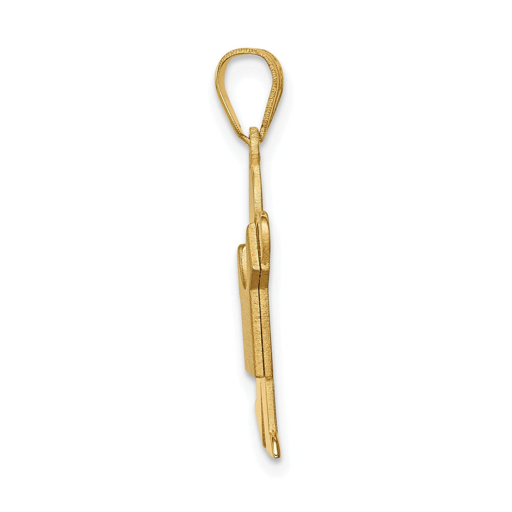 14k Yellow Gold Polished Satin Kiss Boy Charm