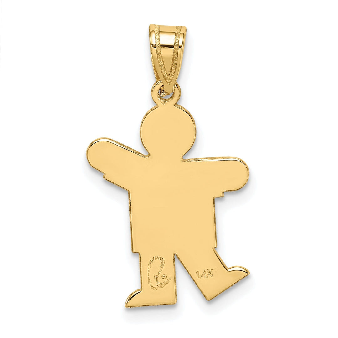 14k Yellow Gold Polished Satin Kiss Boy Charm