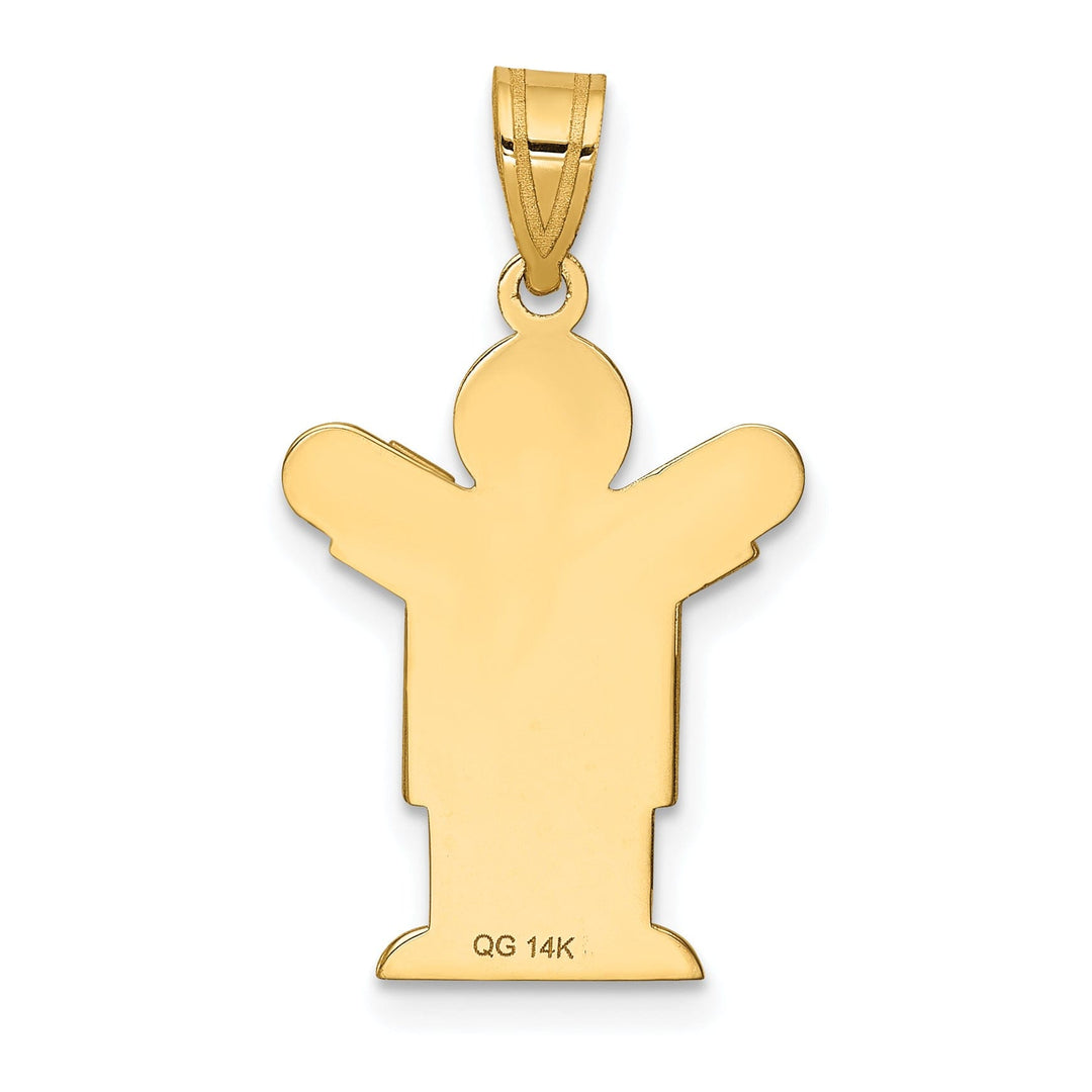 14k Yellow Gold Polished Satin Love Boy Charm