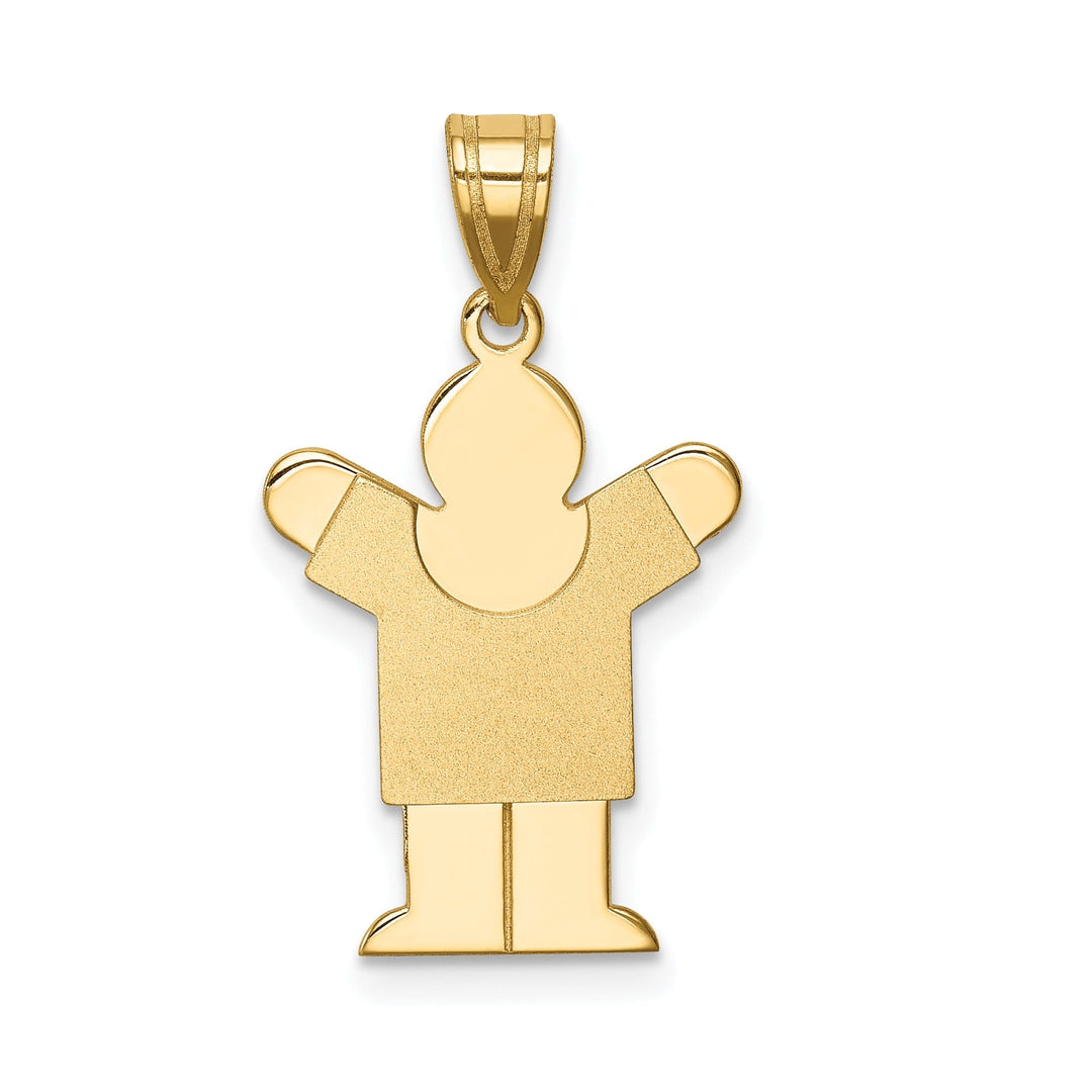 14k Yellow Gold Polished Satin Love Boy Charm