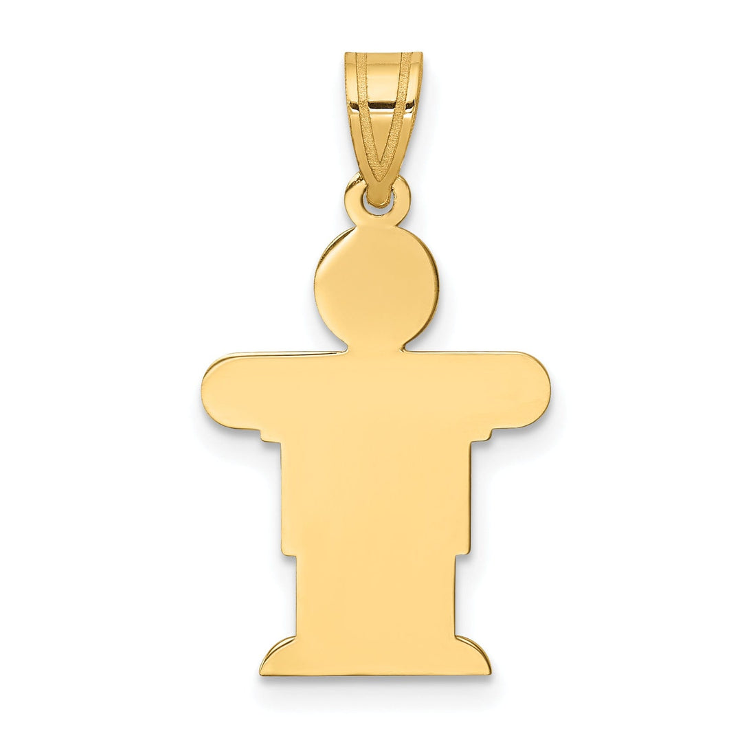 14k Yellow Gold Satin Solid Hugs Boy Charm