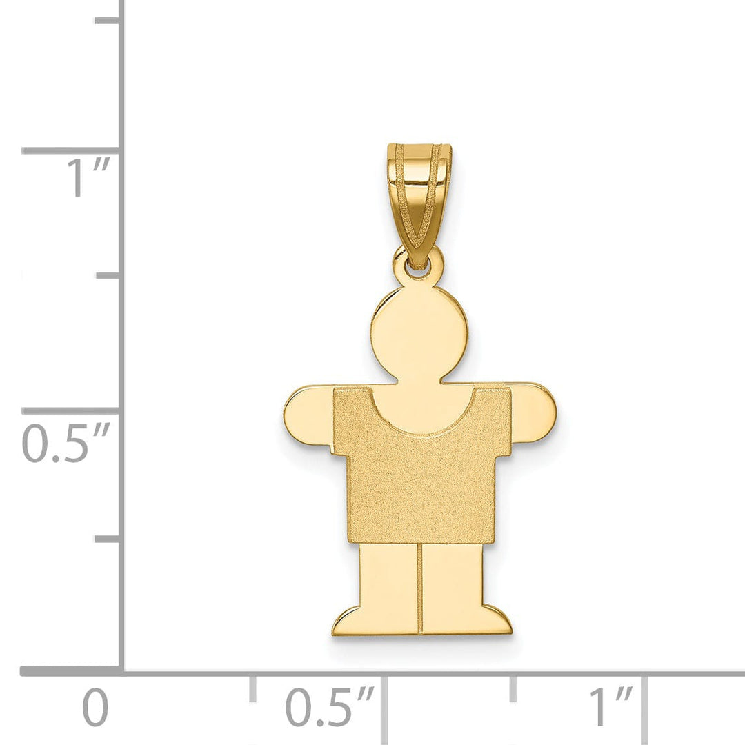 14k Yellow Gold Satin Solid Hugs Boy Charm