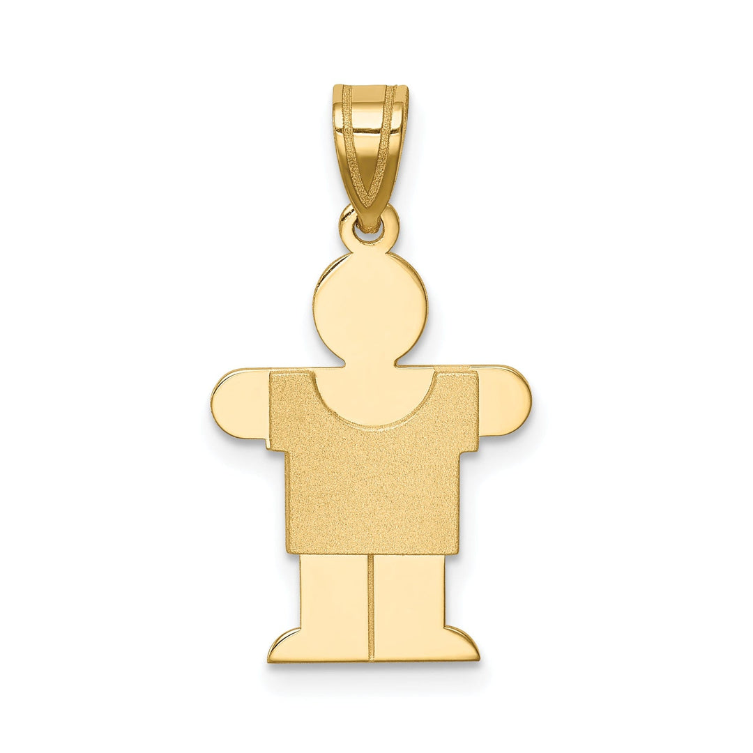 14k Yellow Gold Satin Solid Hugs Boy Charm