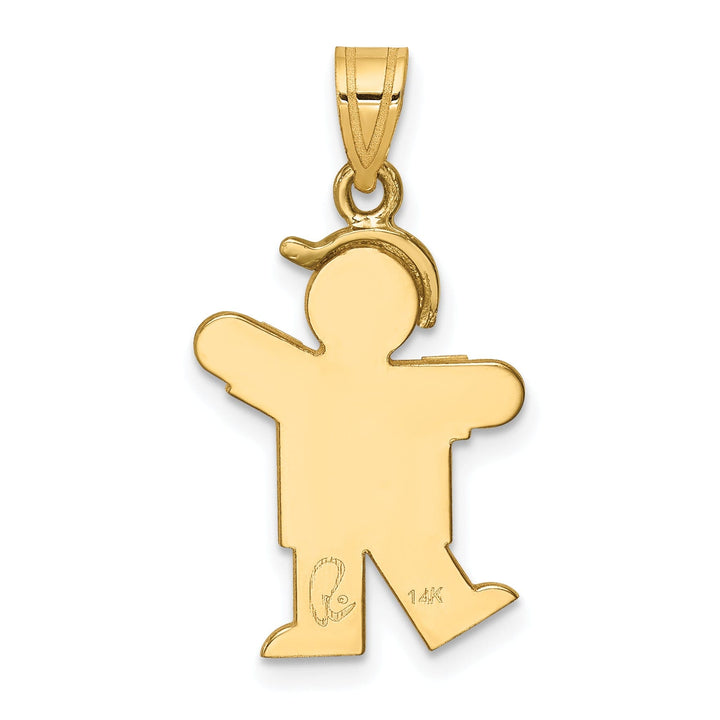 14k Two-tone Small Polished Kiss Boy With Hat Charm