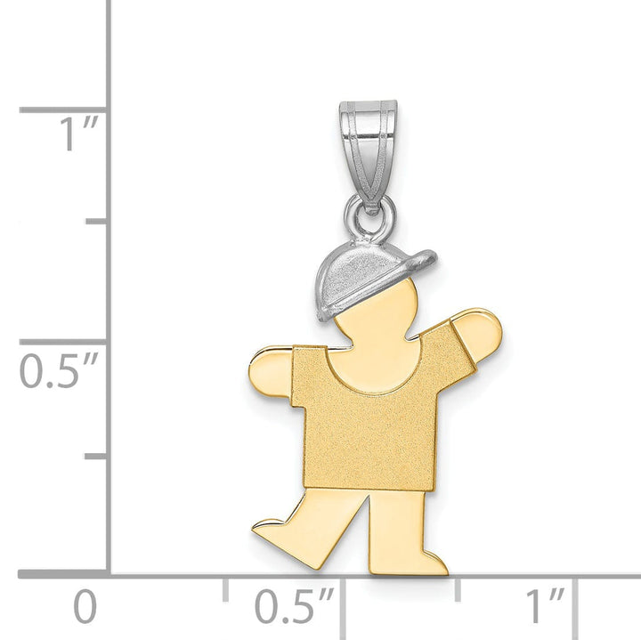 14k Two-tone Small Polished Kiss Boy With Hat Charm