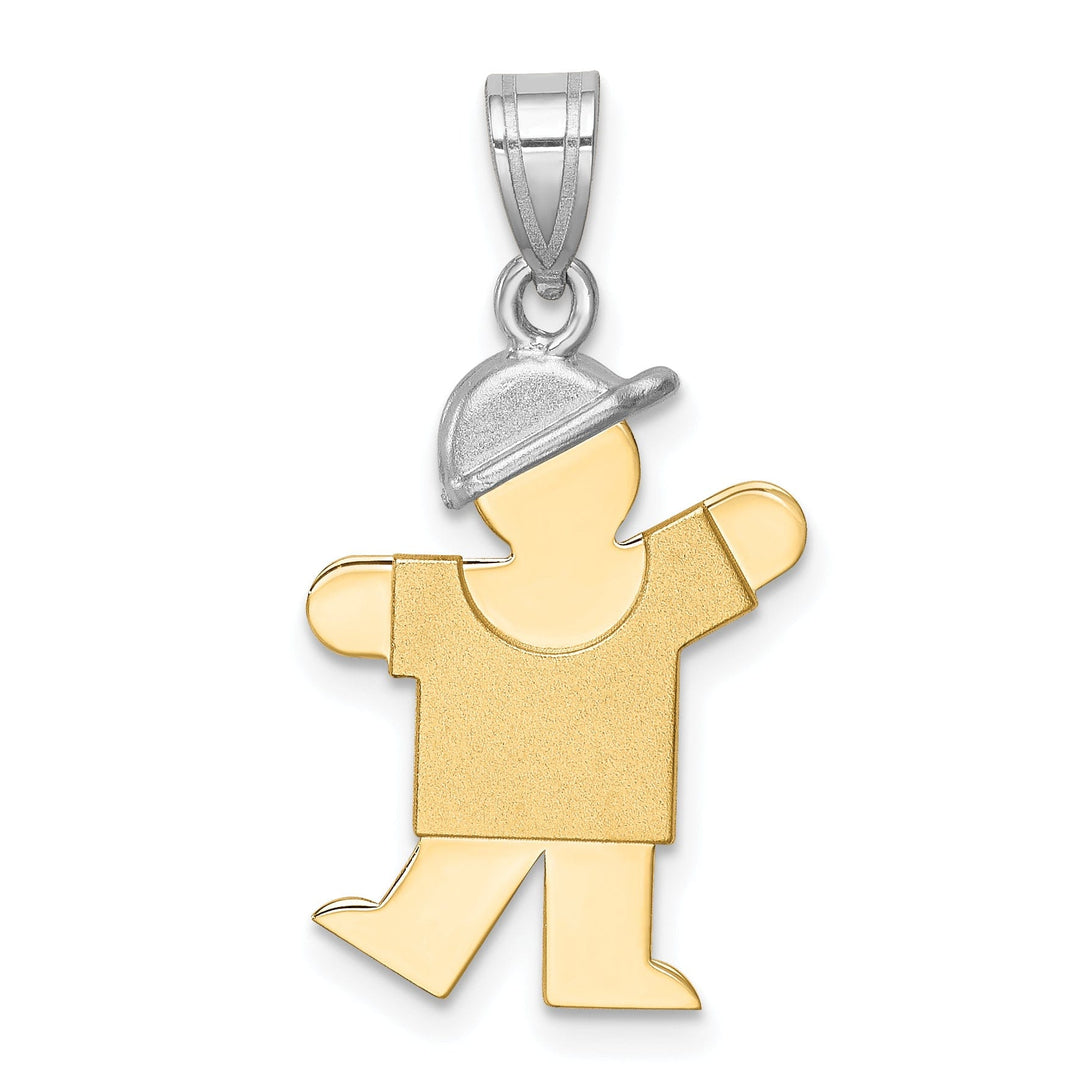 14k Two-tone Small Polished Kiss Boy With Hat Charm