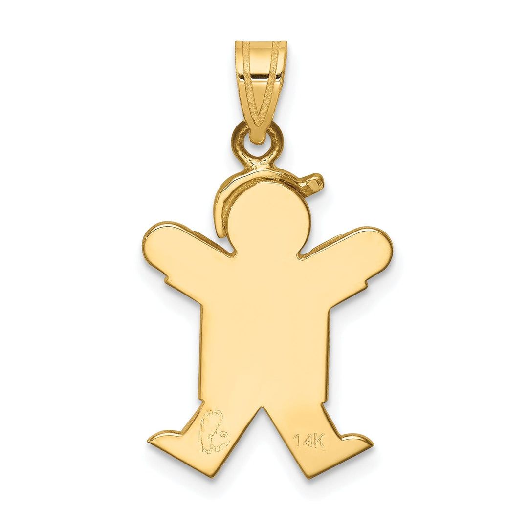 14k Yellow Gold Polished Boy With Hat Joy Charm