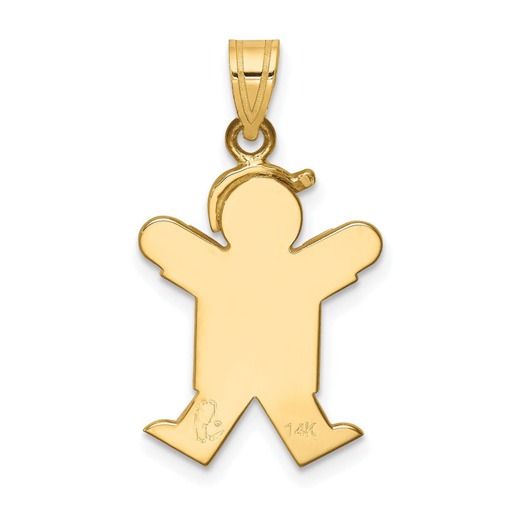 14k Yellow Gold Polished Boy With Hat Joy Charm