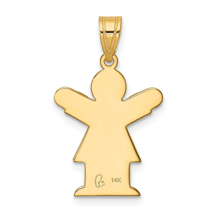 14k Yellow Gold Polished Satin Love Girl Charm