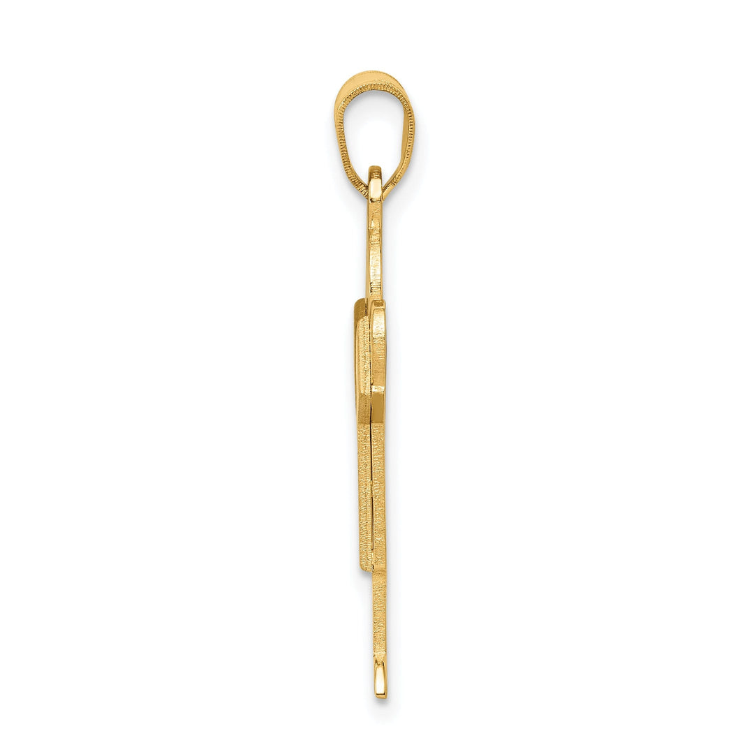 14k Yellow Gold Satin Solid Love Boy Charm