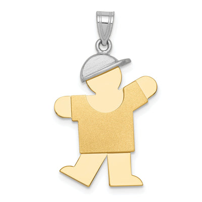 14k Two-tone Large Polished Kiss Boy With Hat Charm at $ 319.07 only from Jewelryshopping.com