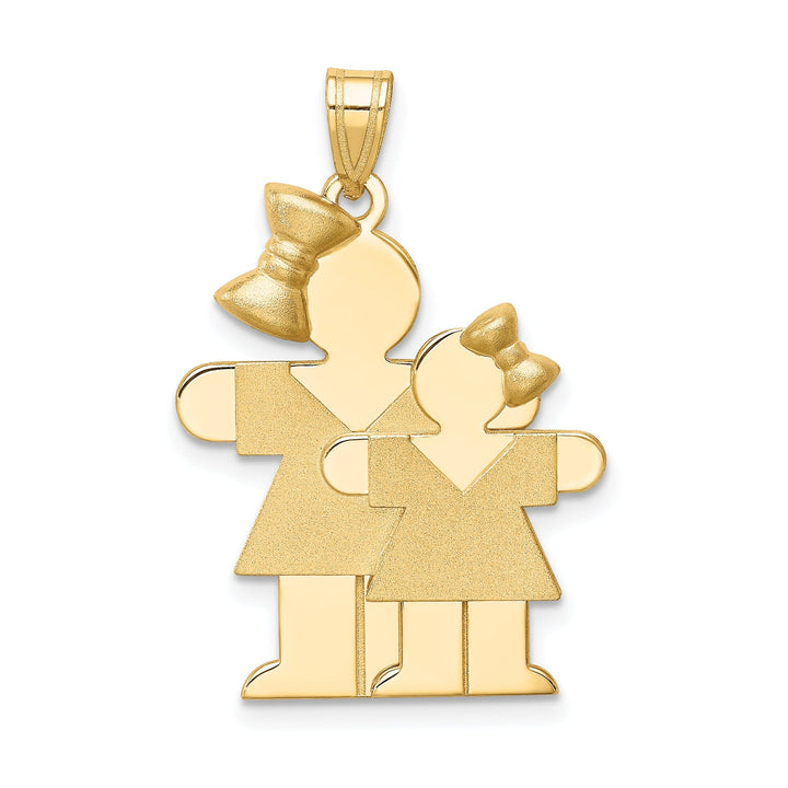 14k Yellow Gold Two Sisters Hugs Charm