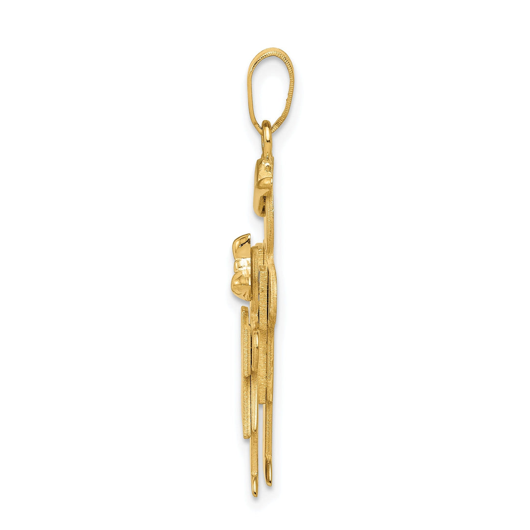 14k Yellow Gold Big Boy/Little Girl Hugs Charm