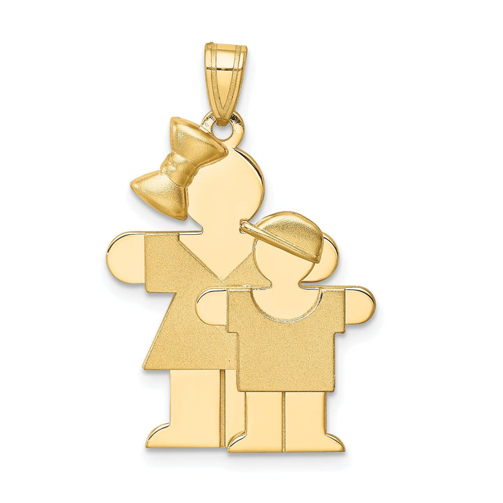 14k Yellow Gold Big Sister/Little Boy Hugs Charm