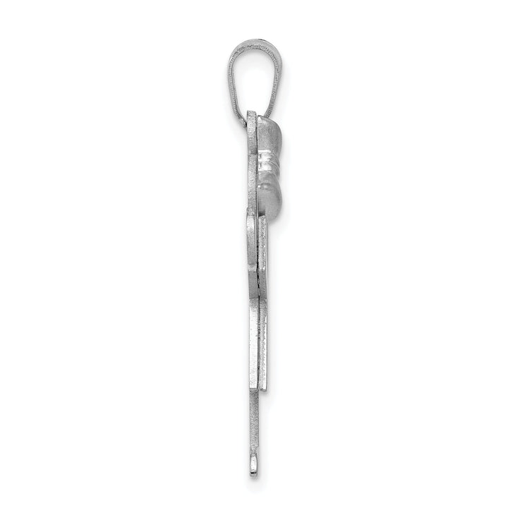 14k White Gold Solid Girl With Bow Love Charm