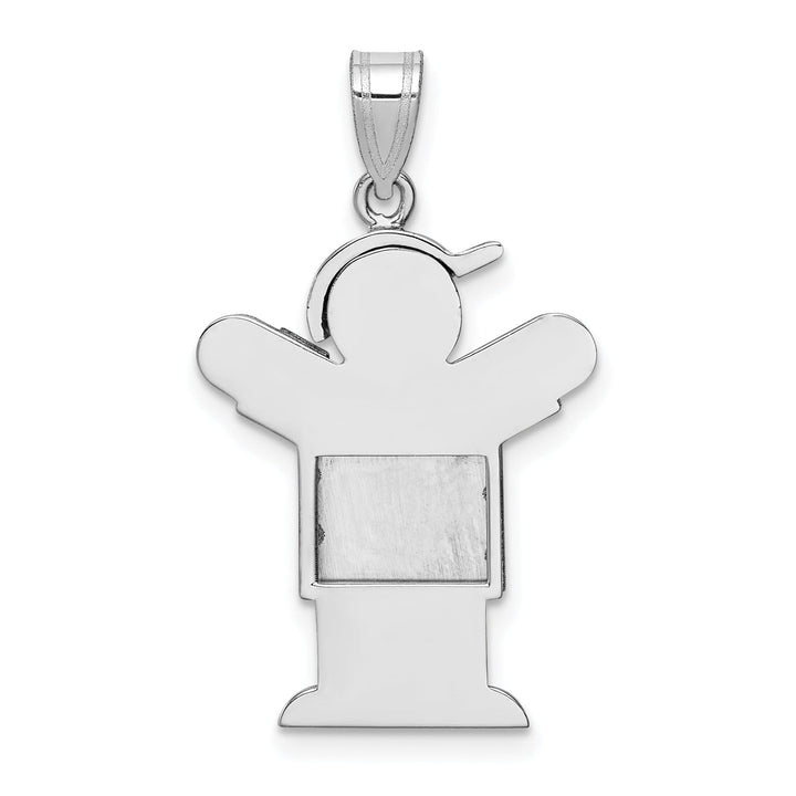 14k White Gold Solid Boy With Hat Love Charm