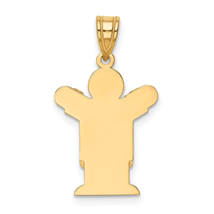 14k Yellow Gold Solid Love Boy With Overalls Charm