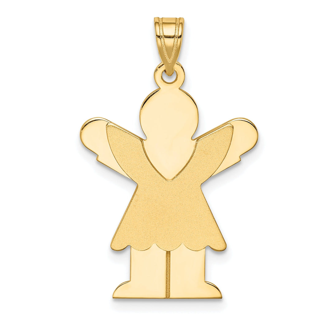 14k Yellow Gold Love Girl With Ruffled Skirt Charm