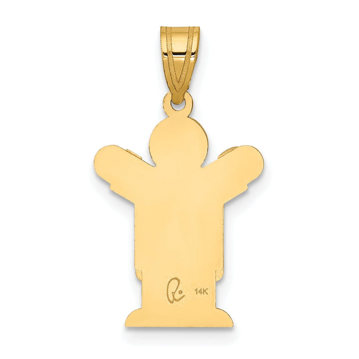 14k Yellow Gold Solid Love Boy With Overalls Charm