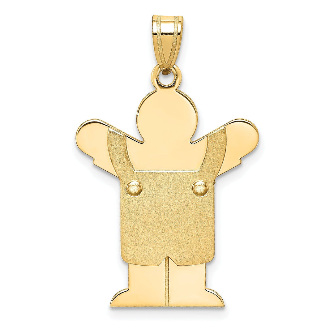 14k Yellow Gold Solid Love Boy With Overalls Charm