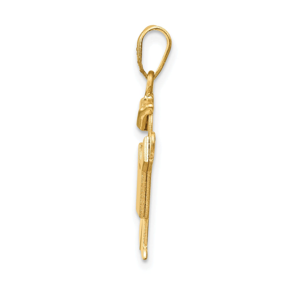 14k Yellow Gold Polished Boy With Hat Kiss Charm