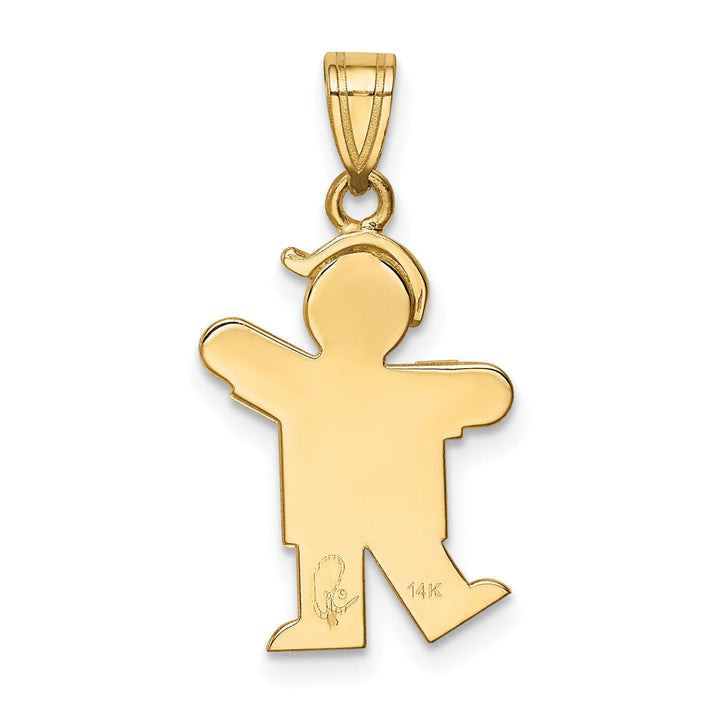 14k Yellow Gold Polished Boy With Hat Kiss Charm
