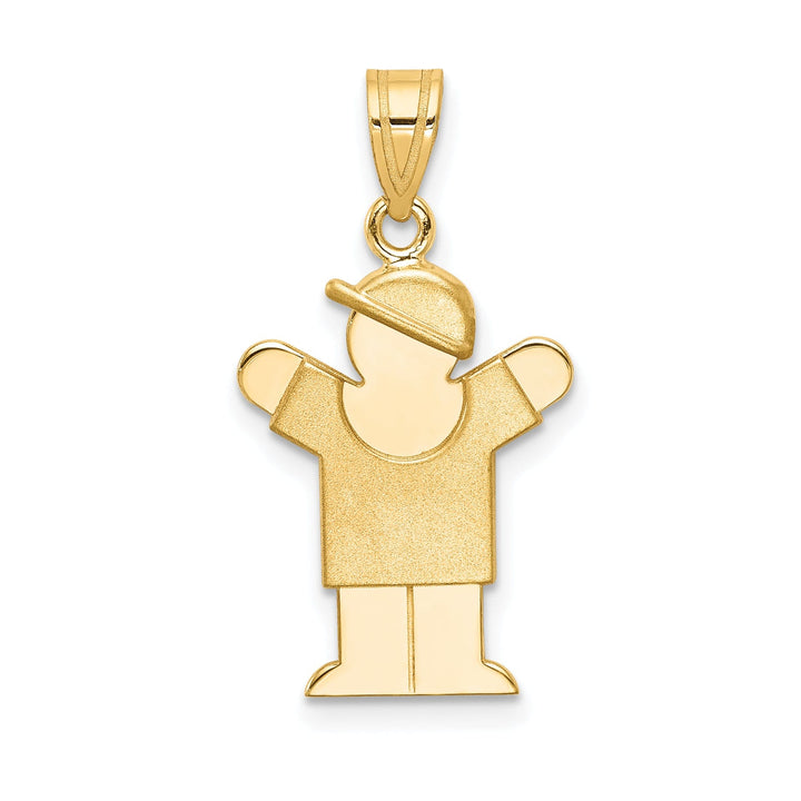 14k Yellow Gold Polished Boy With Hat Love Charm