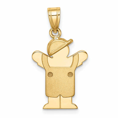 14 Yellow Gold Boy in Overalls With Hat Love Charm