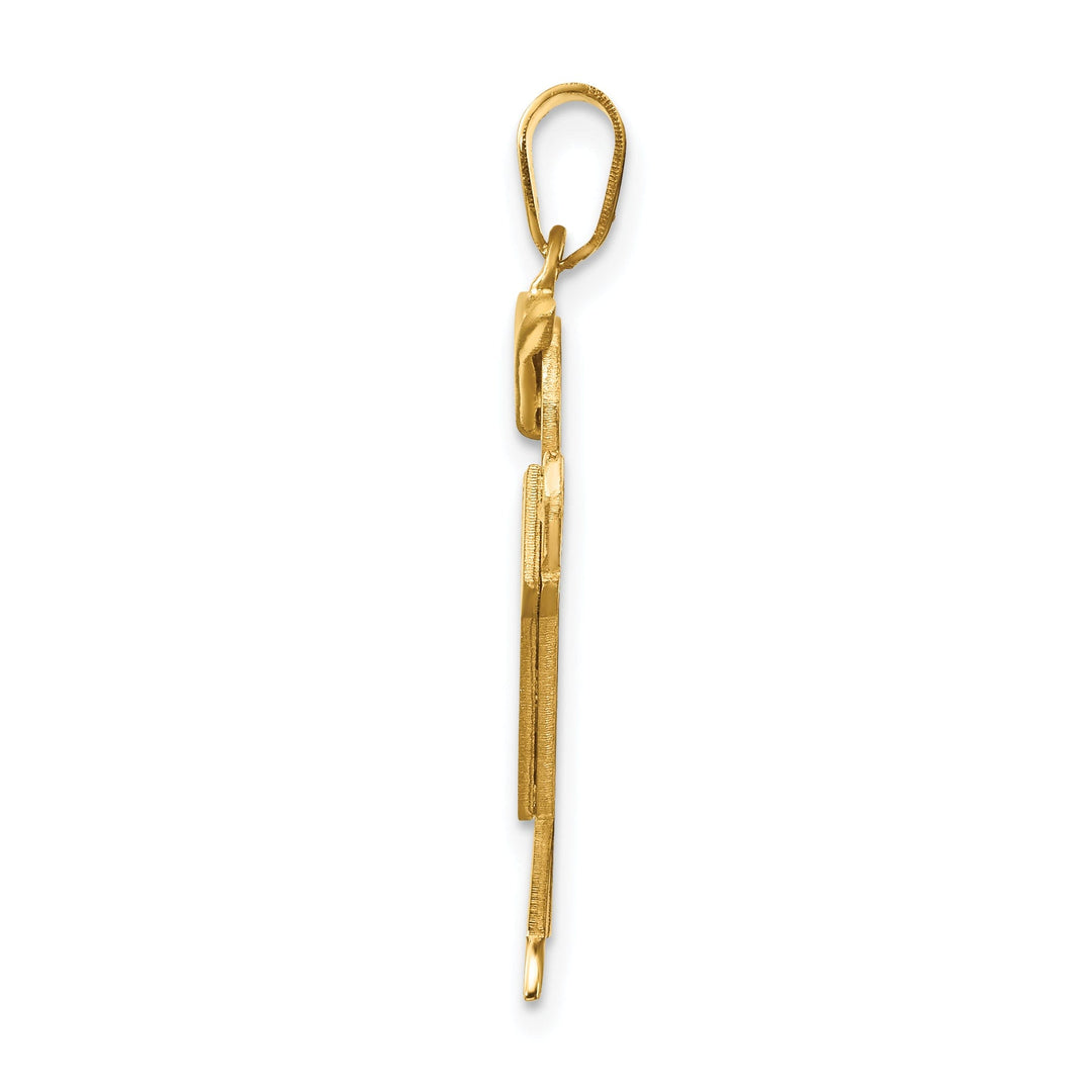 14k Yellow Gold Polished Boy With Hat Kiss Charm