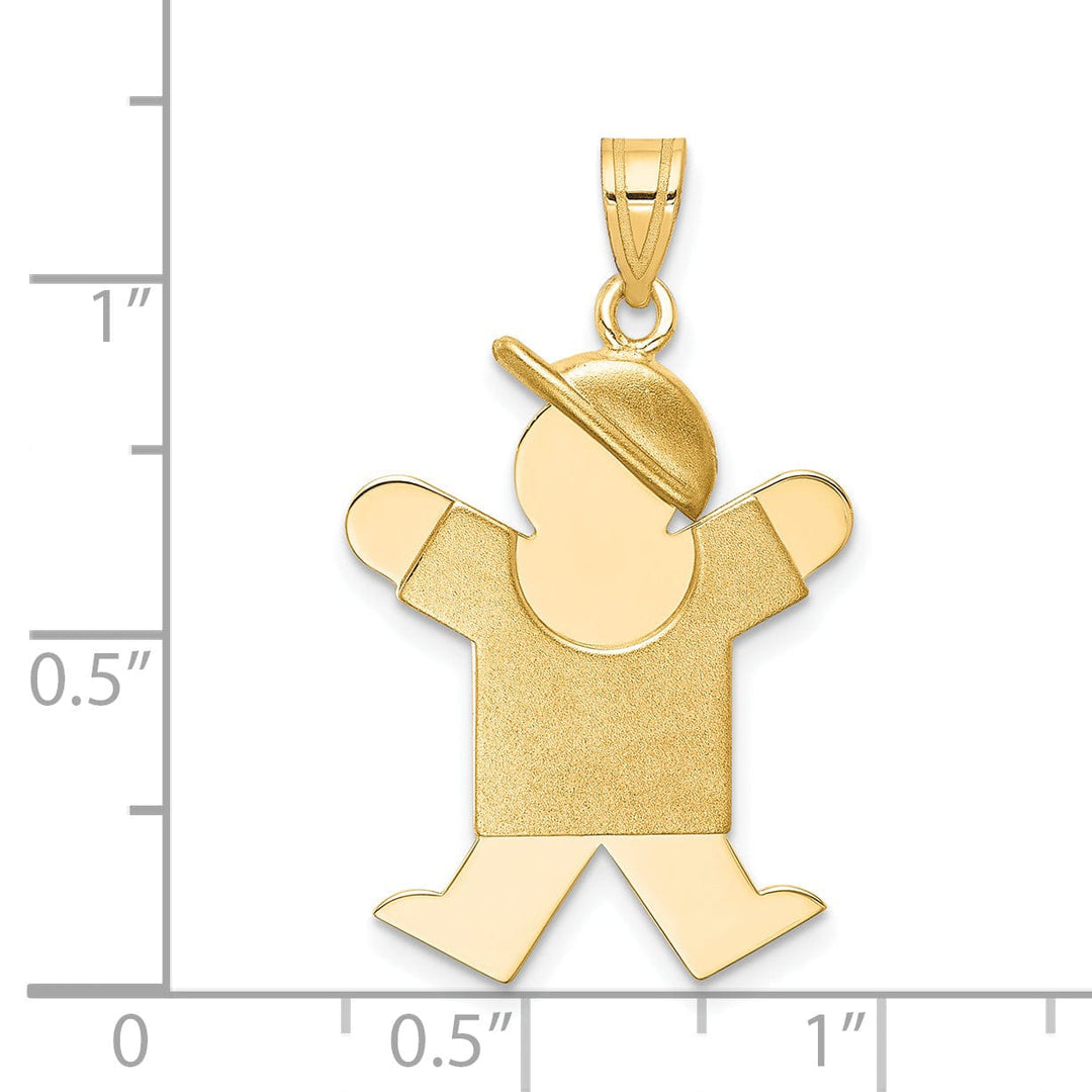 14k Yellow Gold Polished Boy With Hat Joy Charm