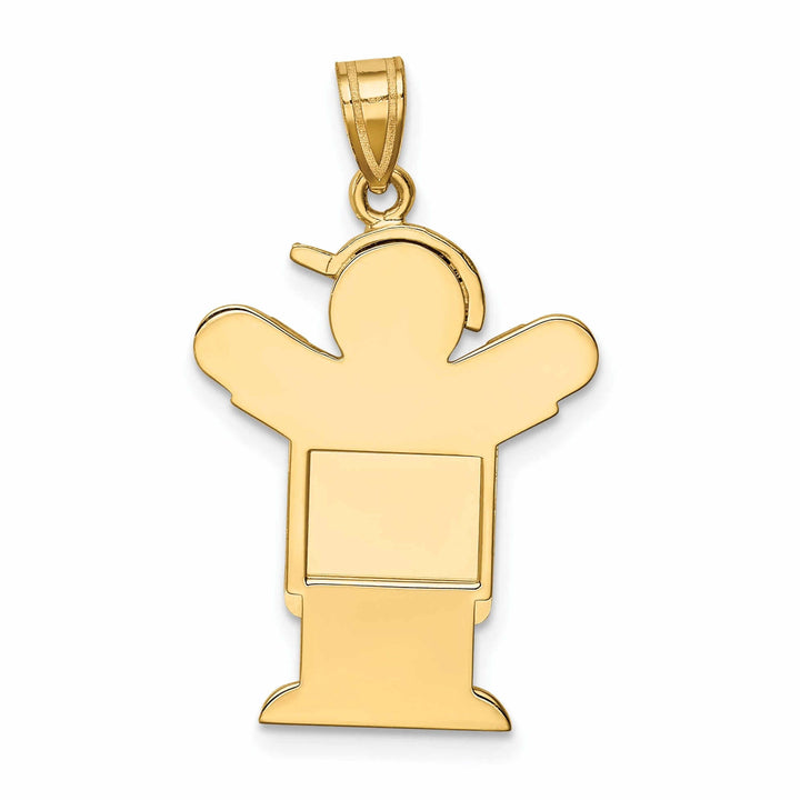 14 Yellow Gold Boy in Overalls With Hat Love Charm