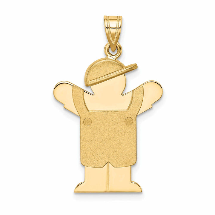 14 Yellow Gold Boy in Overalls With Hat Love Charm