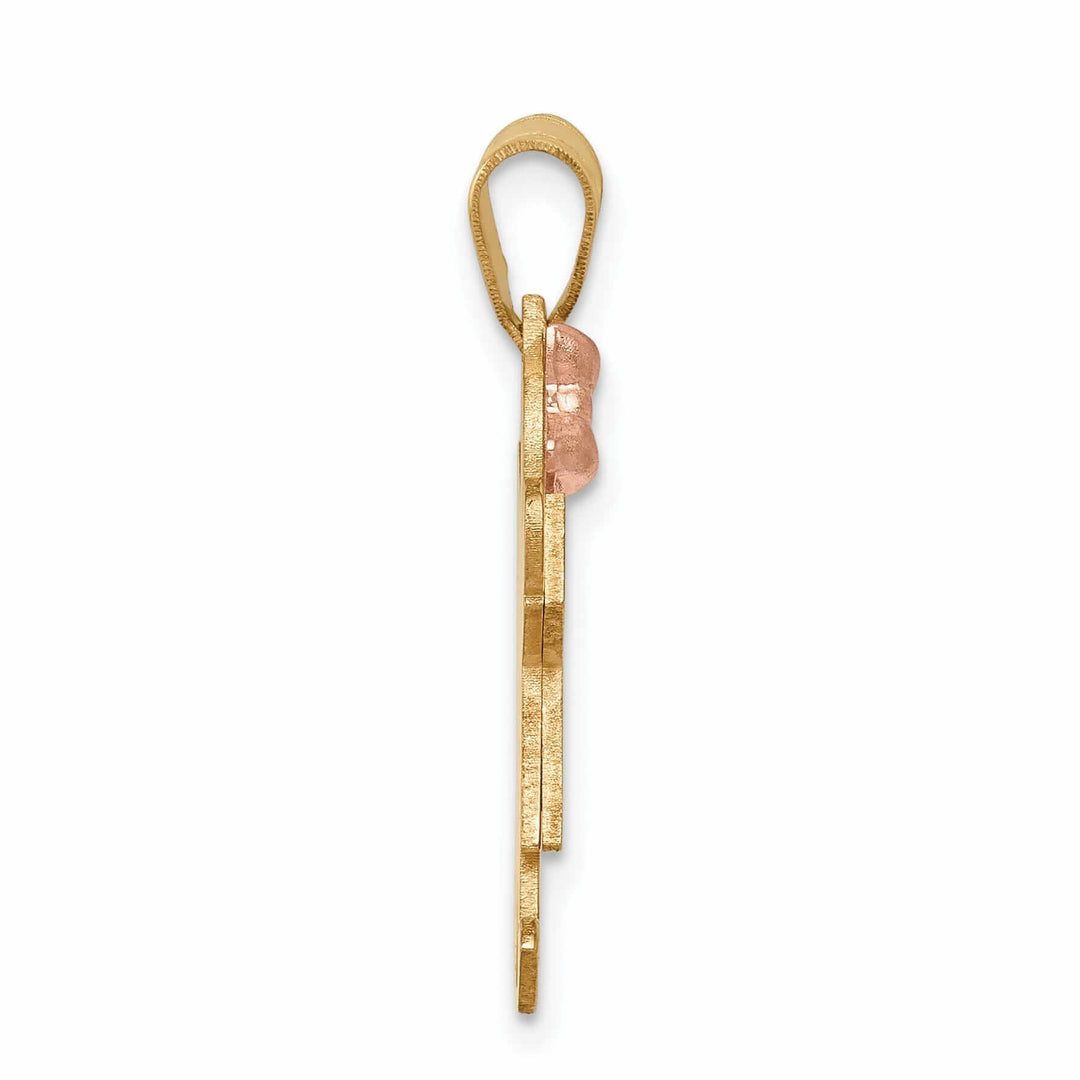 14 Two-tone Small Polished Joy Girl With Bow Charm