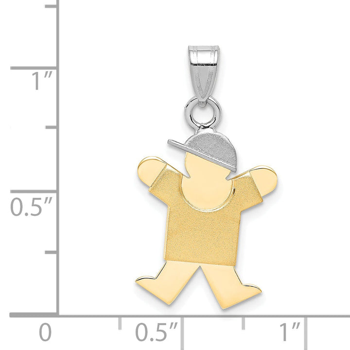 14k Two-tone Small Polished Joy Boy With Hat Charm