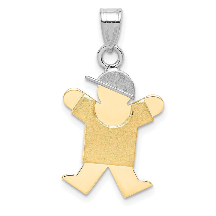 14k Two-tone Small Polished Joy Boy With Hat Charm