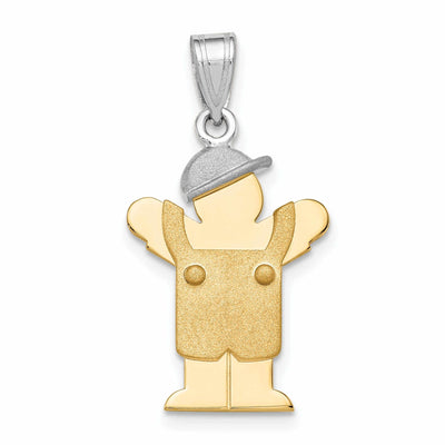 14 Two-tone Small Overalls Boy With Hat Love Charm at $ 222.05 only from Jewelryshopping.com