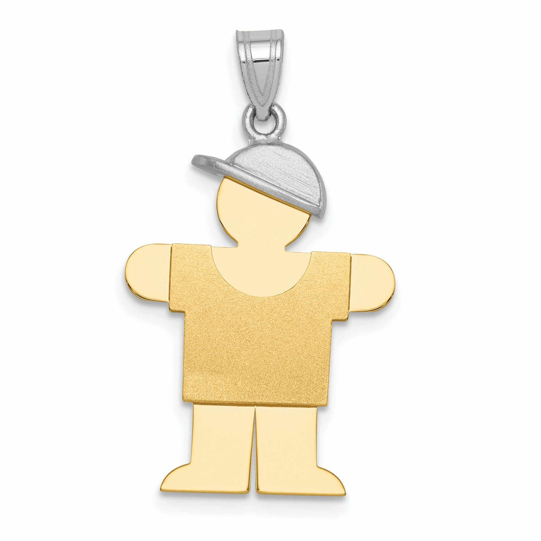 14 Two-tone Large Polished Hugs Boy With Hat Charm