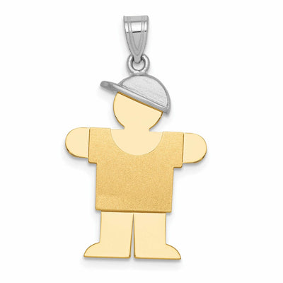 14 Two-tone Large Polished Hugs Boy With Hat Charm at $ 313.62 only from Jewelryshopping.com