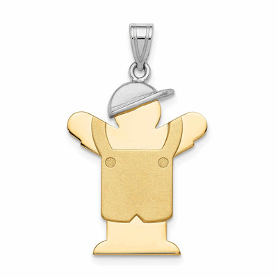 14 Two-tone Large Overalls Boy With Hat Love Charm at $ 327.57 only from Jewelryshopping.com