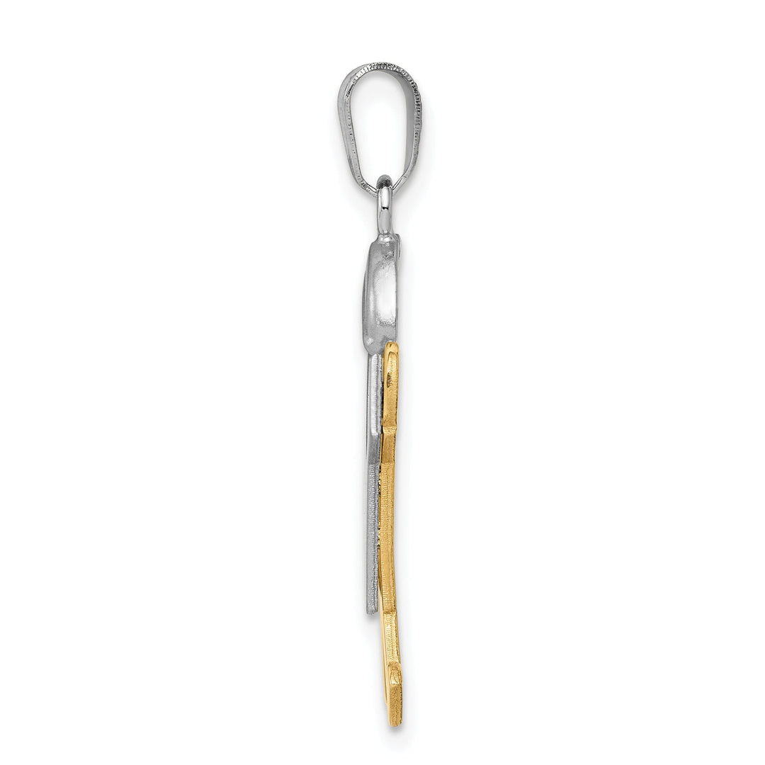 14k Two-tone Polished Large Boy With Hat Joy Charm