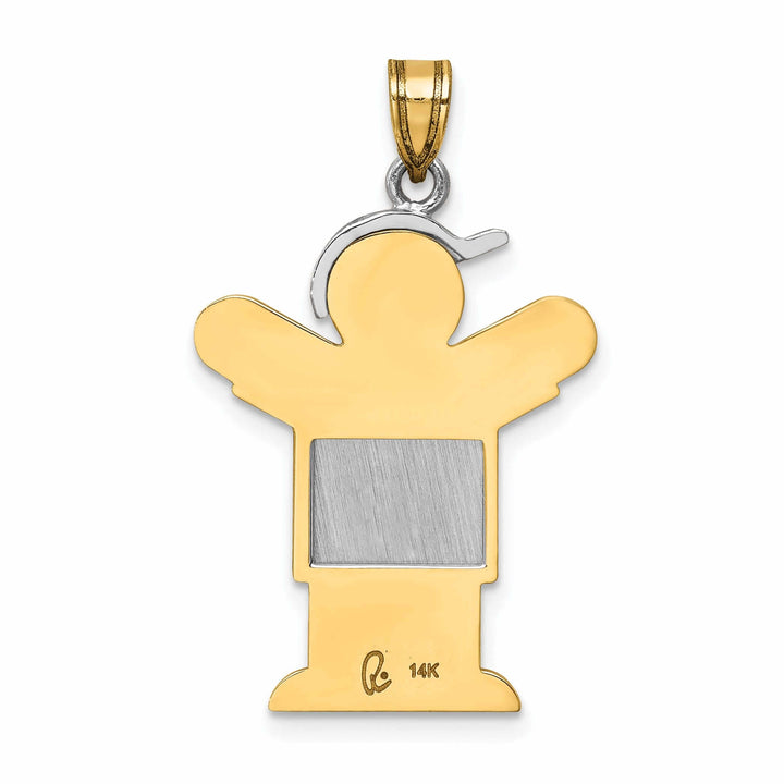 14 Two-tone Polished Large Boy With Hat Love Charm