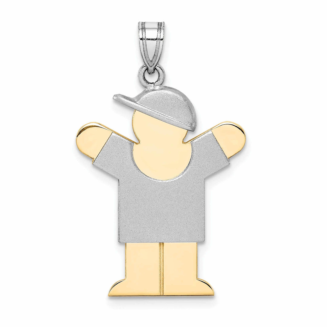 14 Two-tone Polished Large Boy With Hat Love Charm