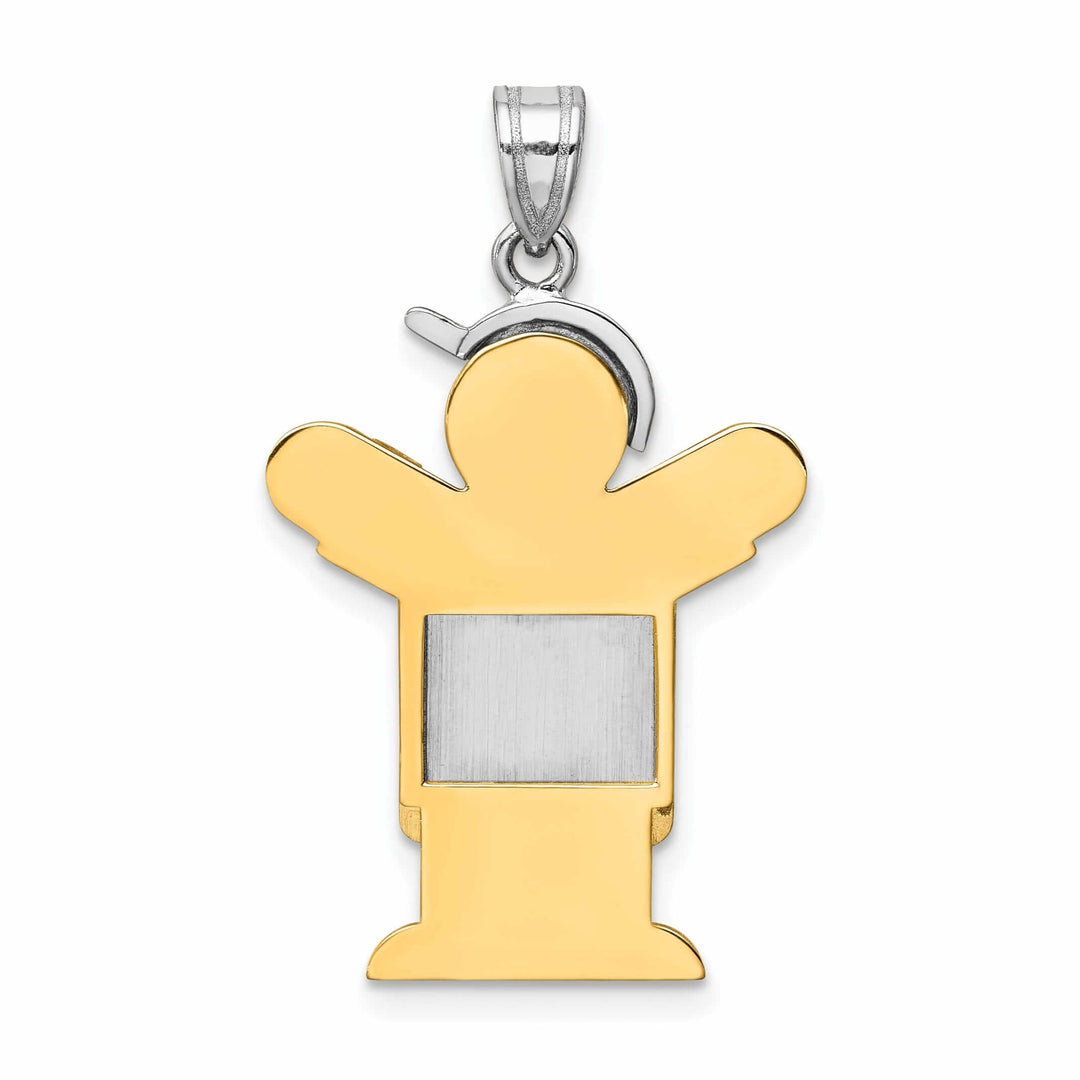 14 Two-tone Polished Large Boy With Hat Love Charm