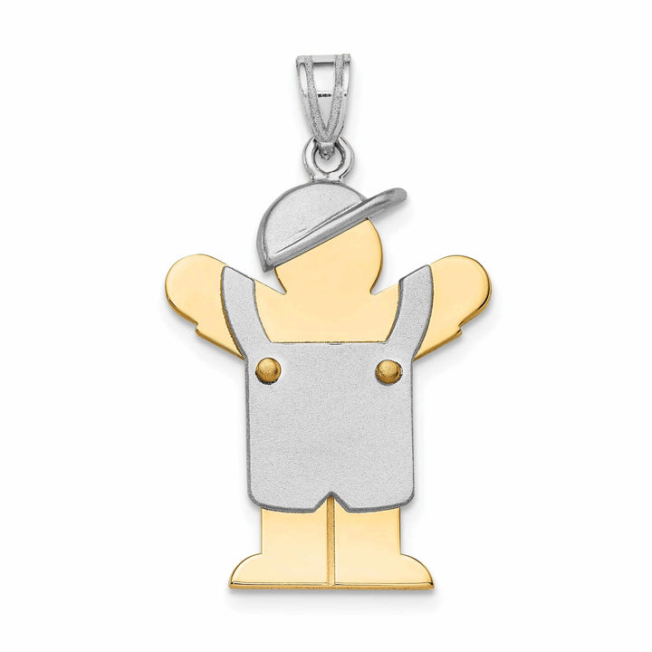 14 Two-tone Polished Large Boy With Hat Love Charm