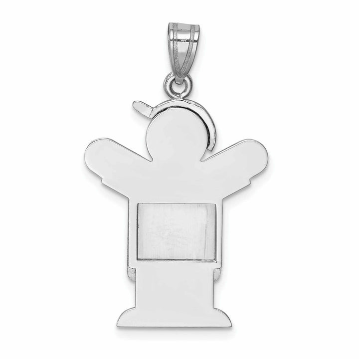 14 White Gold Solid Medium Boy With Hat Love Charm